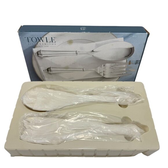 Towle Silversmiths Copenhagen 2-Pc‎ Serving Set Stainless Steel Flatware Holiday - Picture 5 of 7